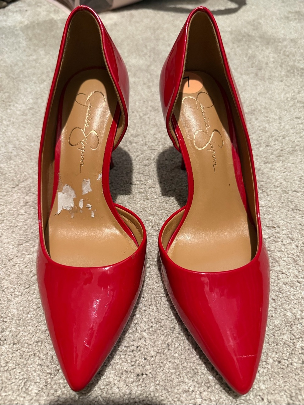 🔥SOLD🔥Jessica Simpson Red Patent Pointed D'Orsay Pumps